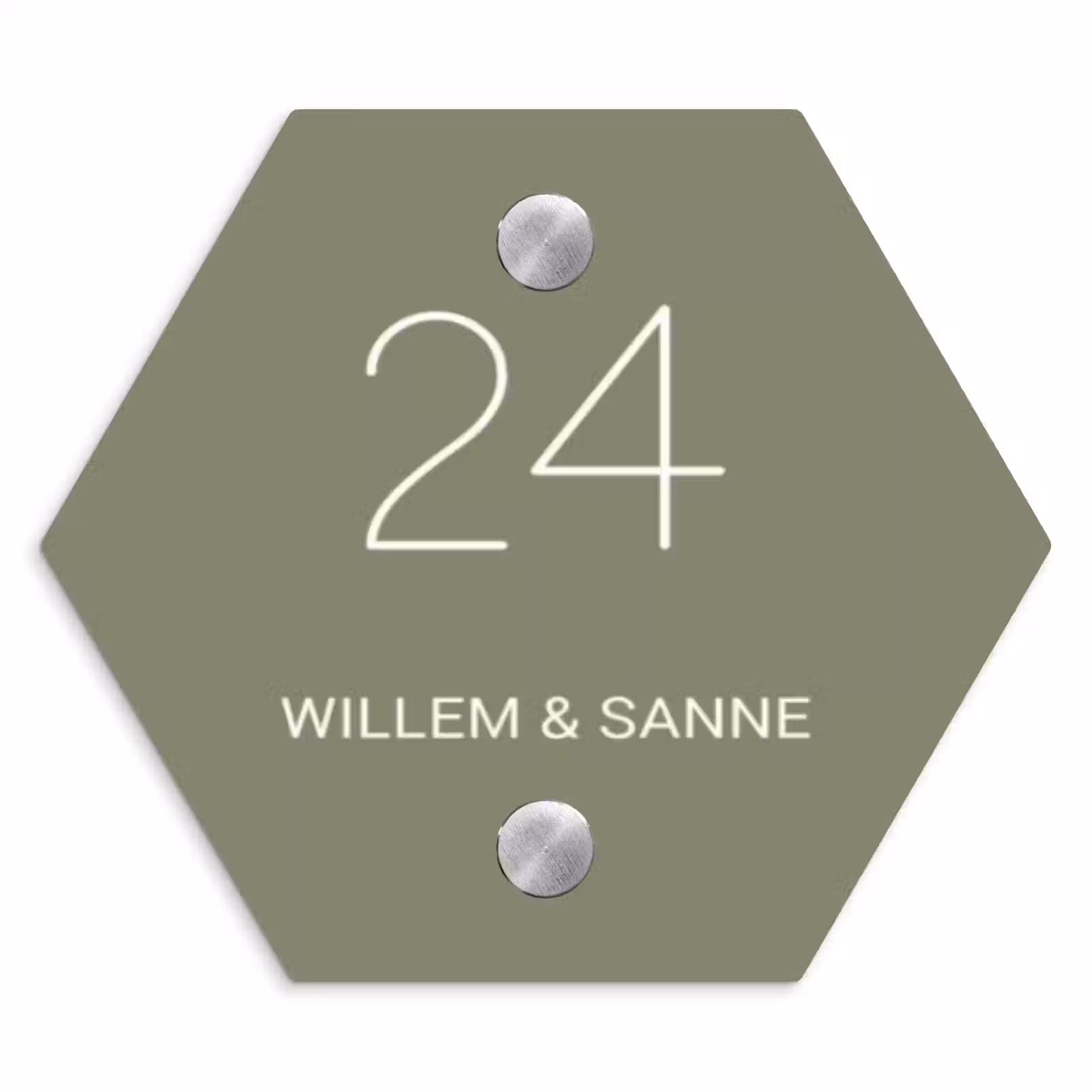 Naambordje voordeur - Hexagon - Olijfgroen - Klassiek — 1