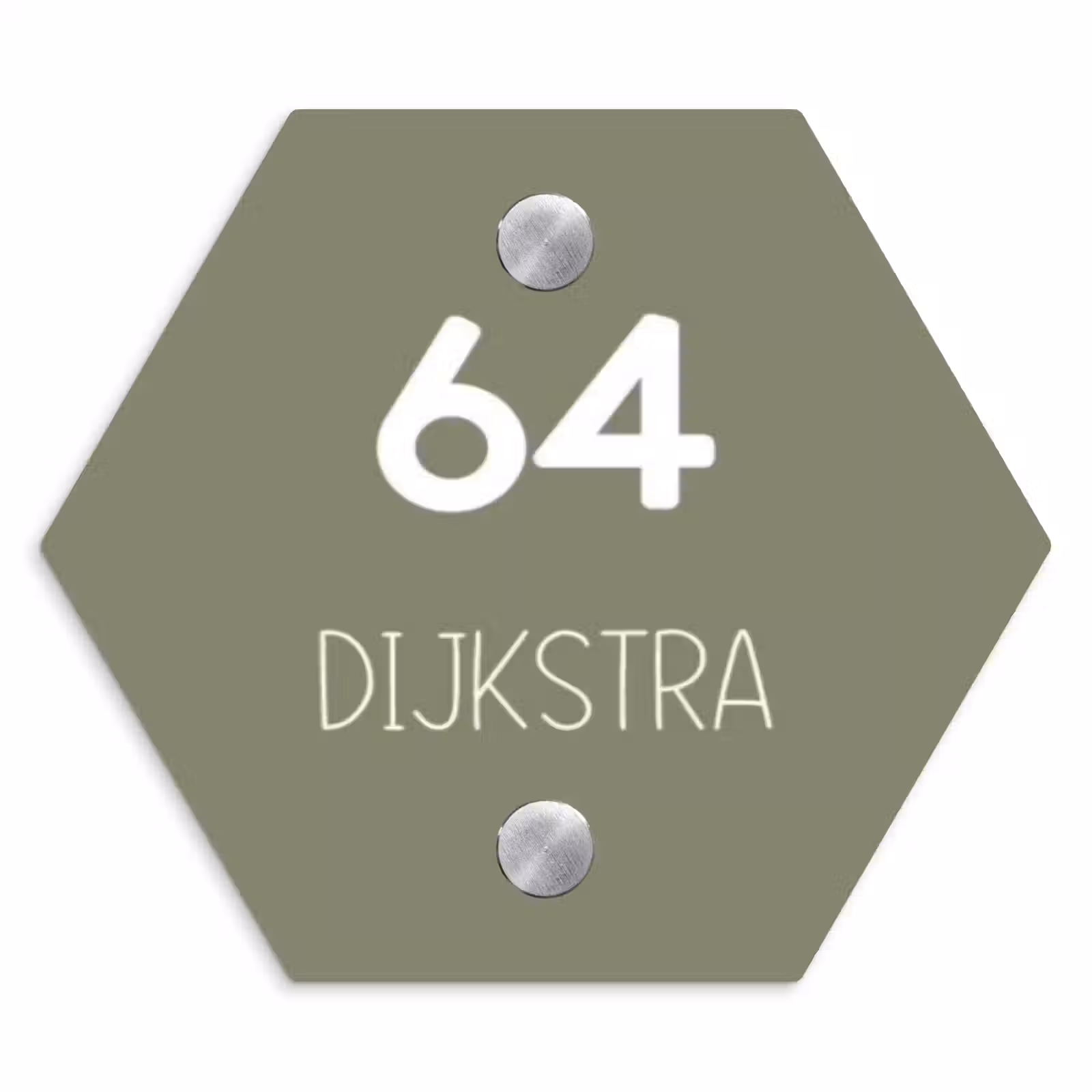 Naambordje voordeur - Hexagon - Olijfgroen - Modern — 1