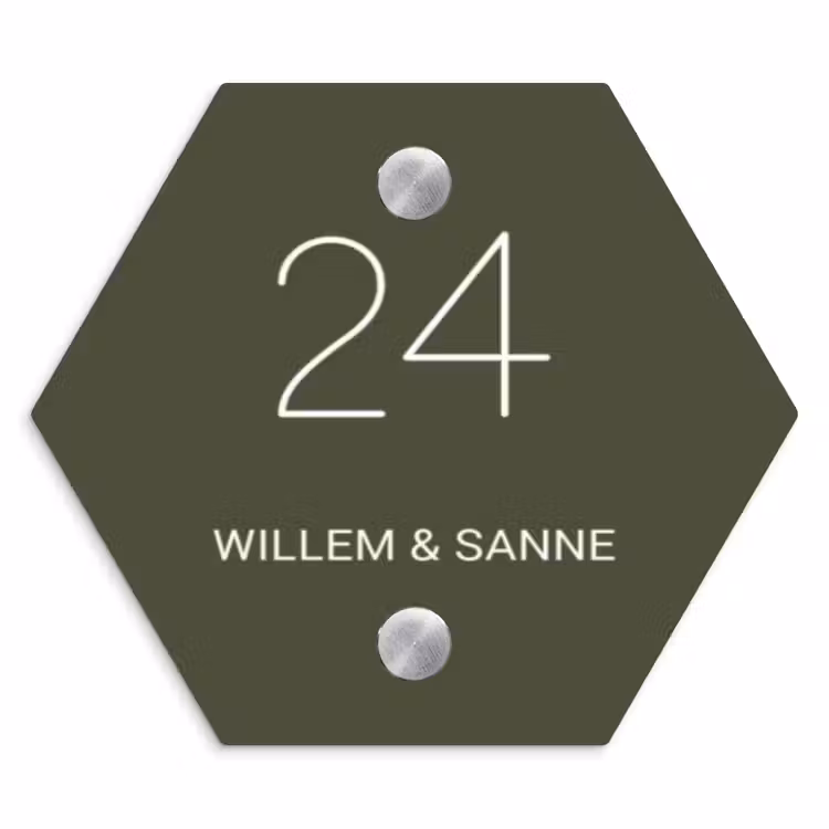 Naambordje voordeur - Hexagon - Donkergroen - Klassiek — 1