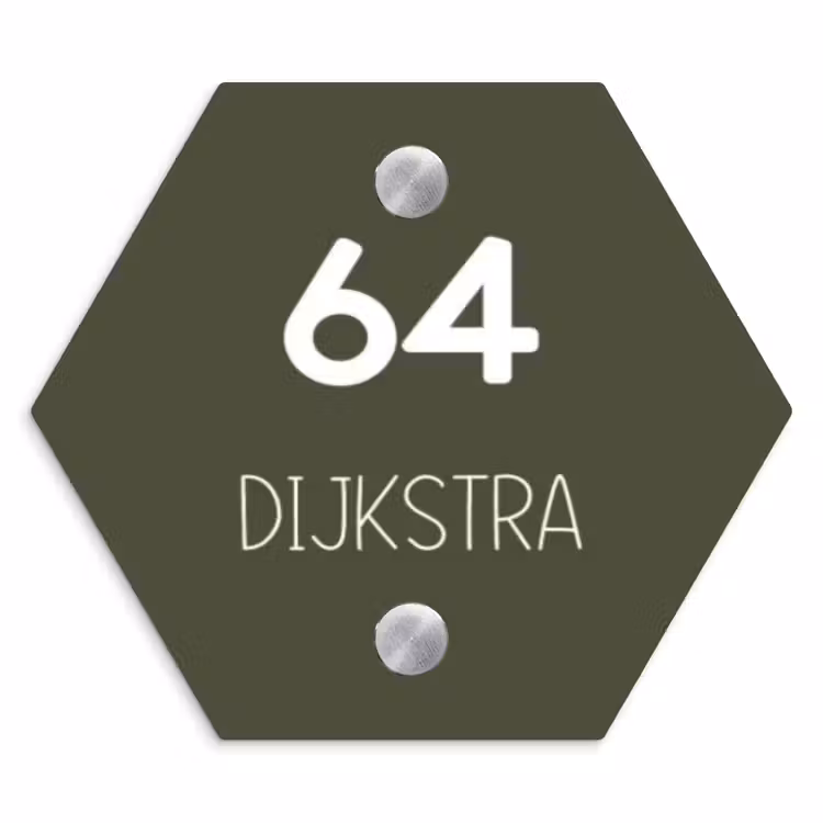 Naambordje voordeur - Hexagon - Donkergroen - Modern — 1