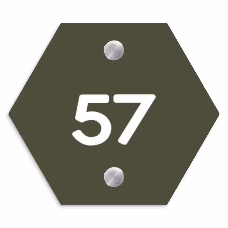 Naambordje voordeur - Hexagon - Donkergroen - Traditioneel — 1