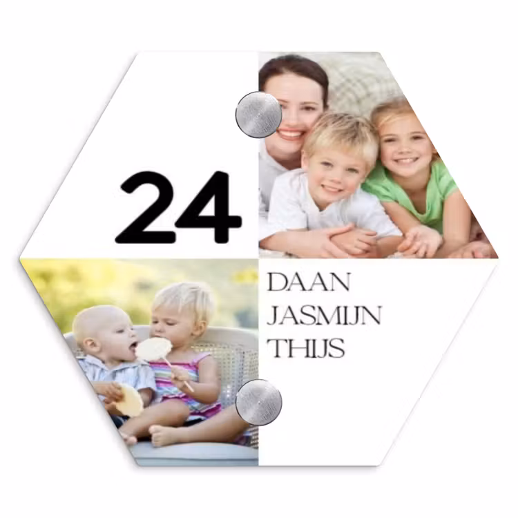 Naambordje voordeur - Hexagon - Familieportret strak - Klassiek — 1