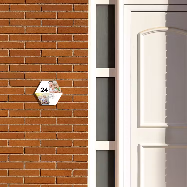 Naambordje voordeur - Hexagon - Familieportret strak - Klassiek — 2