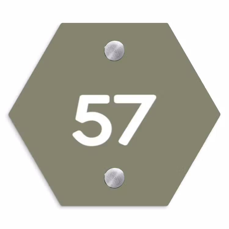 Naambordje voordeur - Hexagon - Olijfgroen - Traditioneel — 1