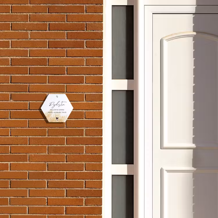 Naambordje voordeur - Hexagon - Pluimgras - Sierlijk — 2