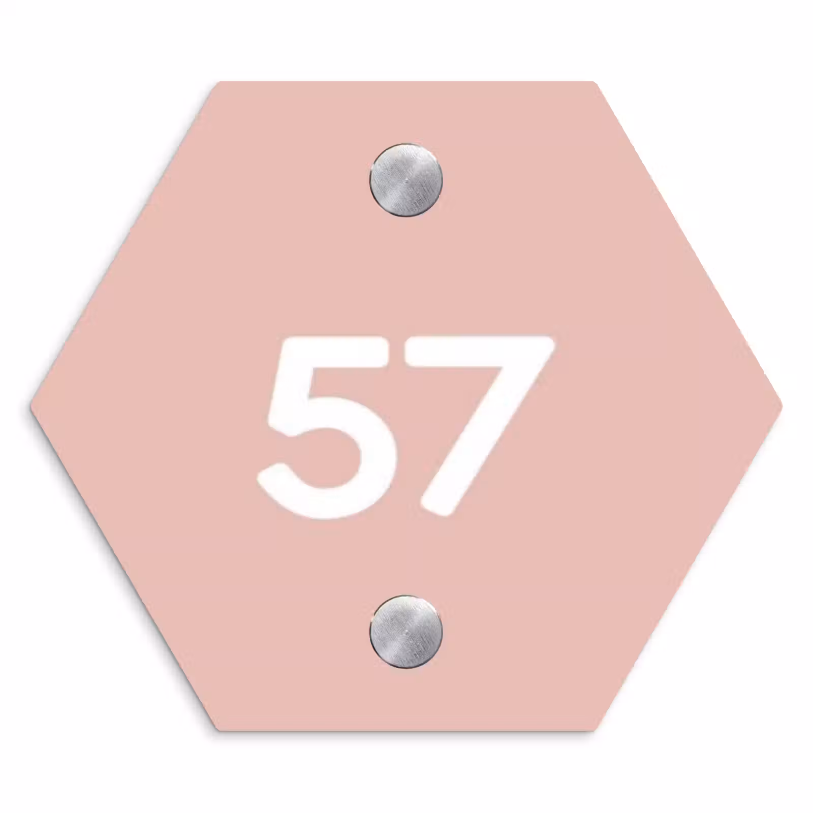 Naambordje voordeur - Hexagon - Effen roze - Traditioneel — 1