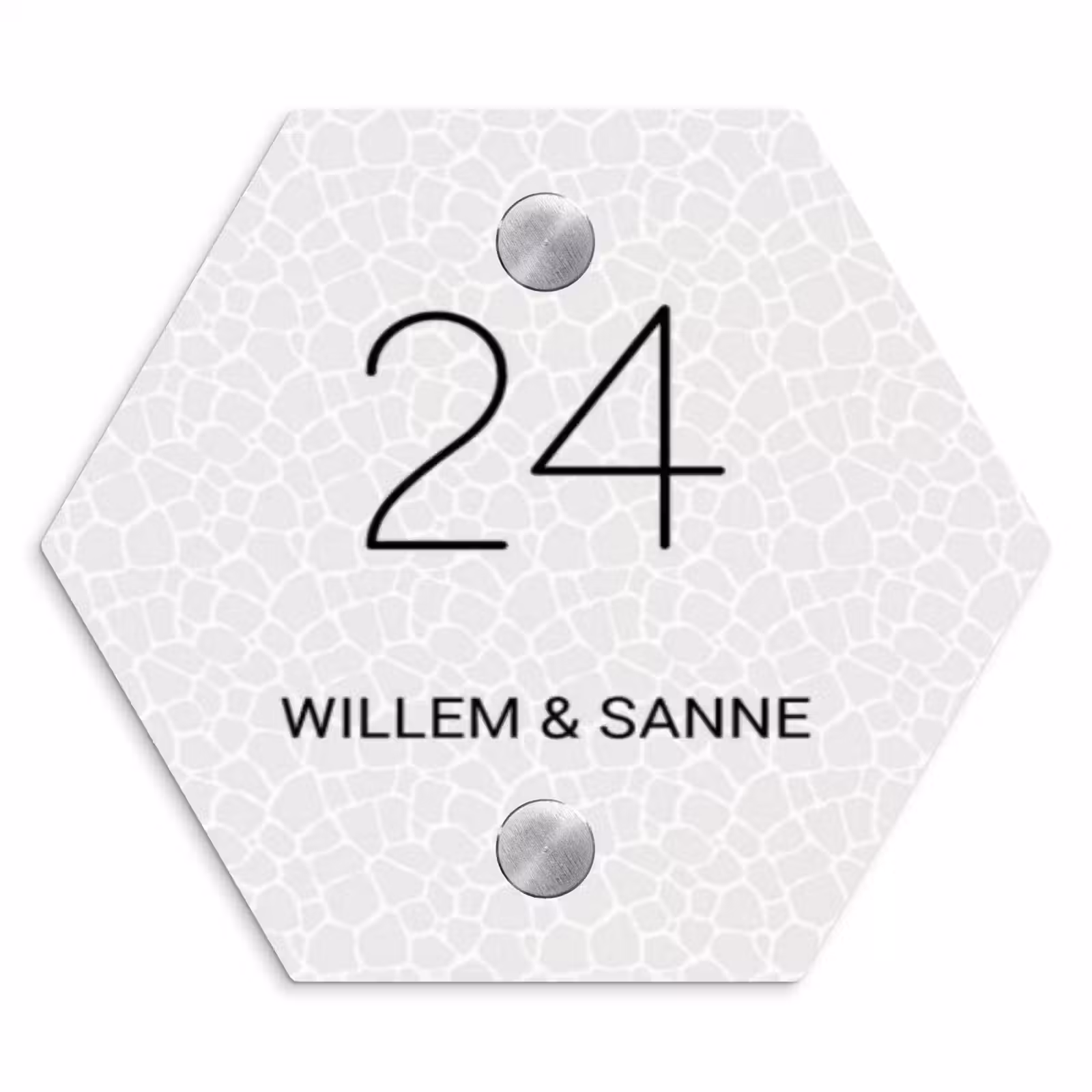 Naambordje voordeur - Hexagon - Lichte mozaïek - Klassiek — 1