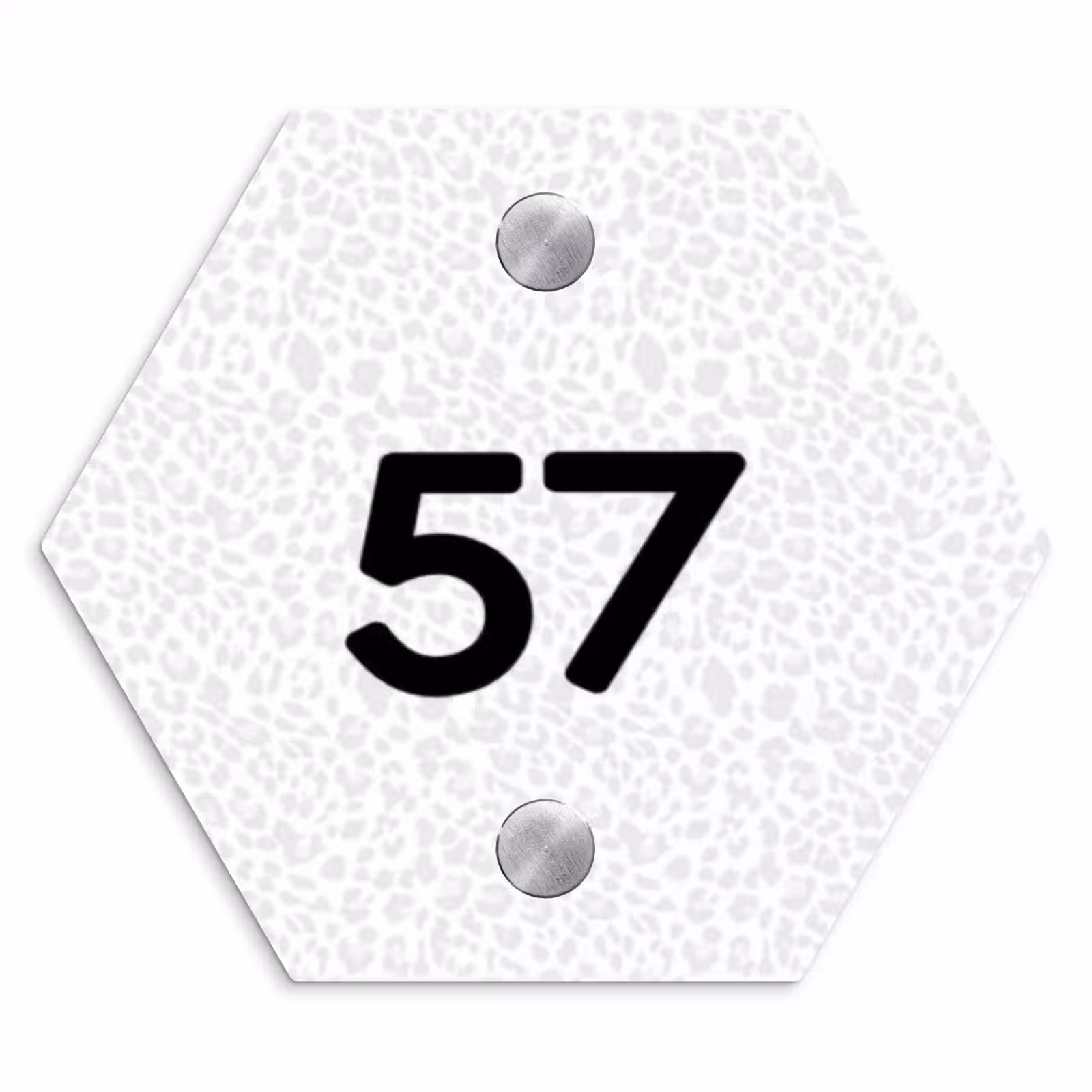 Naambordje voordeur - Hexagon - Lichtgrijs luipaard - Traditioneel — 1