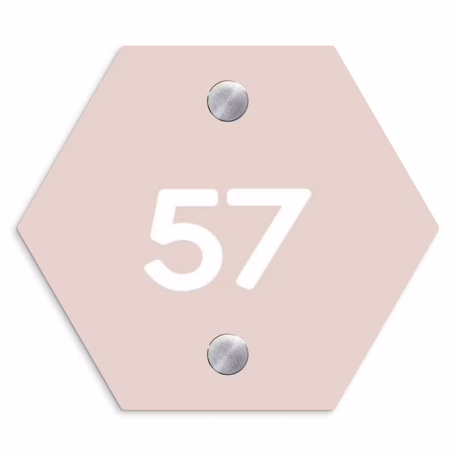 Naambordje voordeur - Hexagon - Lichtroze - Traditioneel — 1