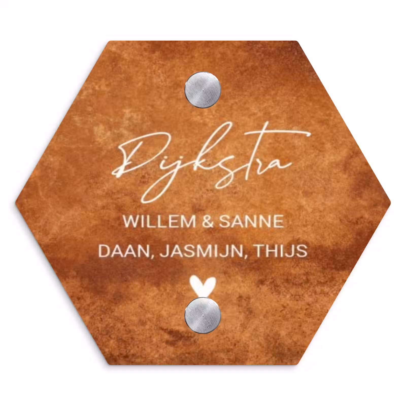 Naambordje voordeur - Hexagon - Roest - Sierlijk — 1