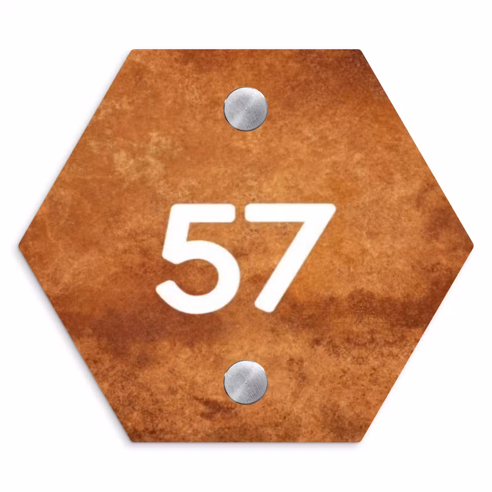 Naambordje voordeur - Hexagon - Roest - Traditioneel — 1