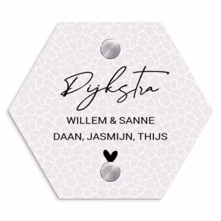 Naambordje voordeur - Hexagon - Lichte mozaïek - Sierlijk — 1