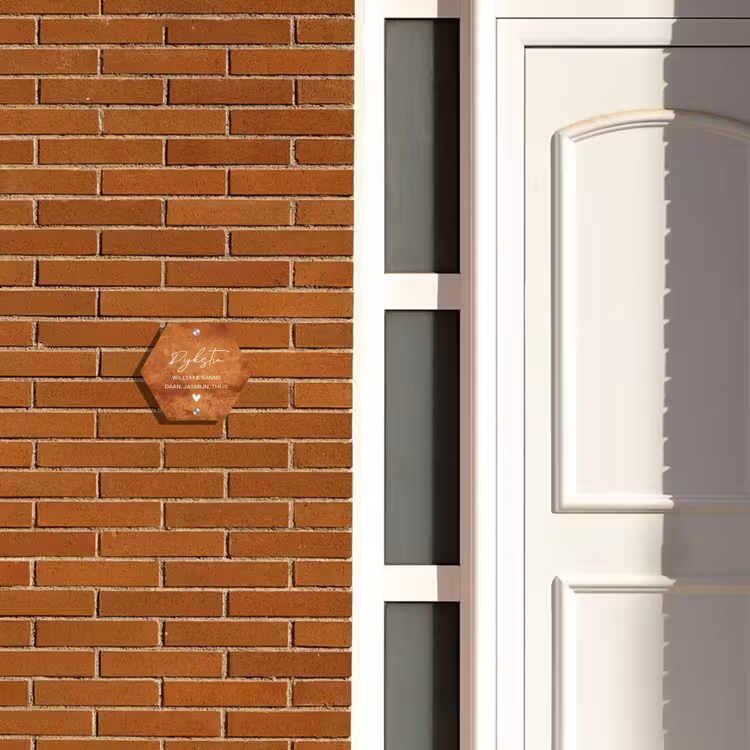 Naambordje voordeur - Hexagon - Roest - Sierlijk — 2