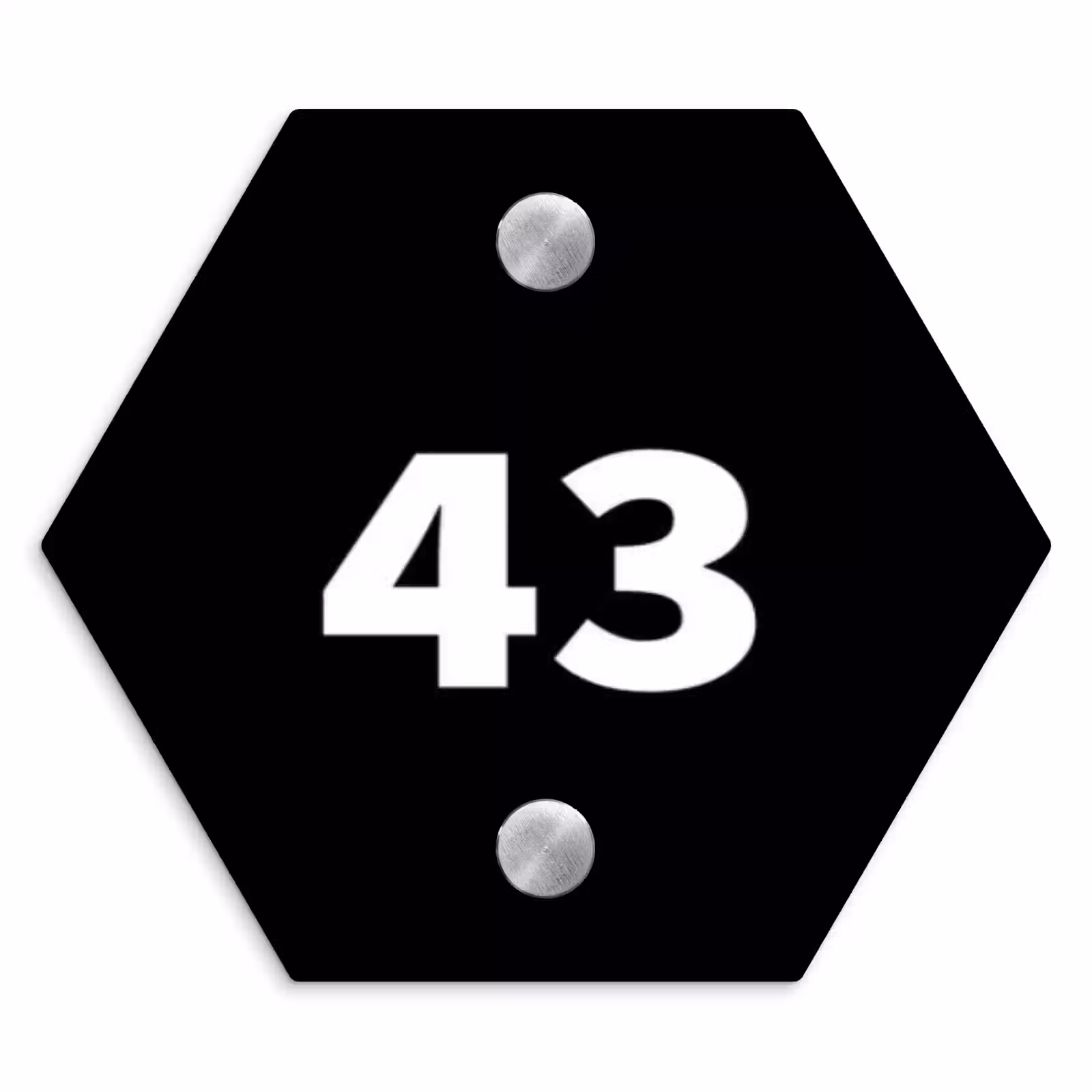 Naambordje voordeur - Hexagon - Effen - Zwart - Traditioneel — 1