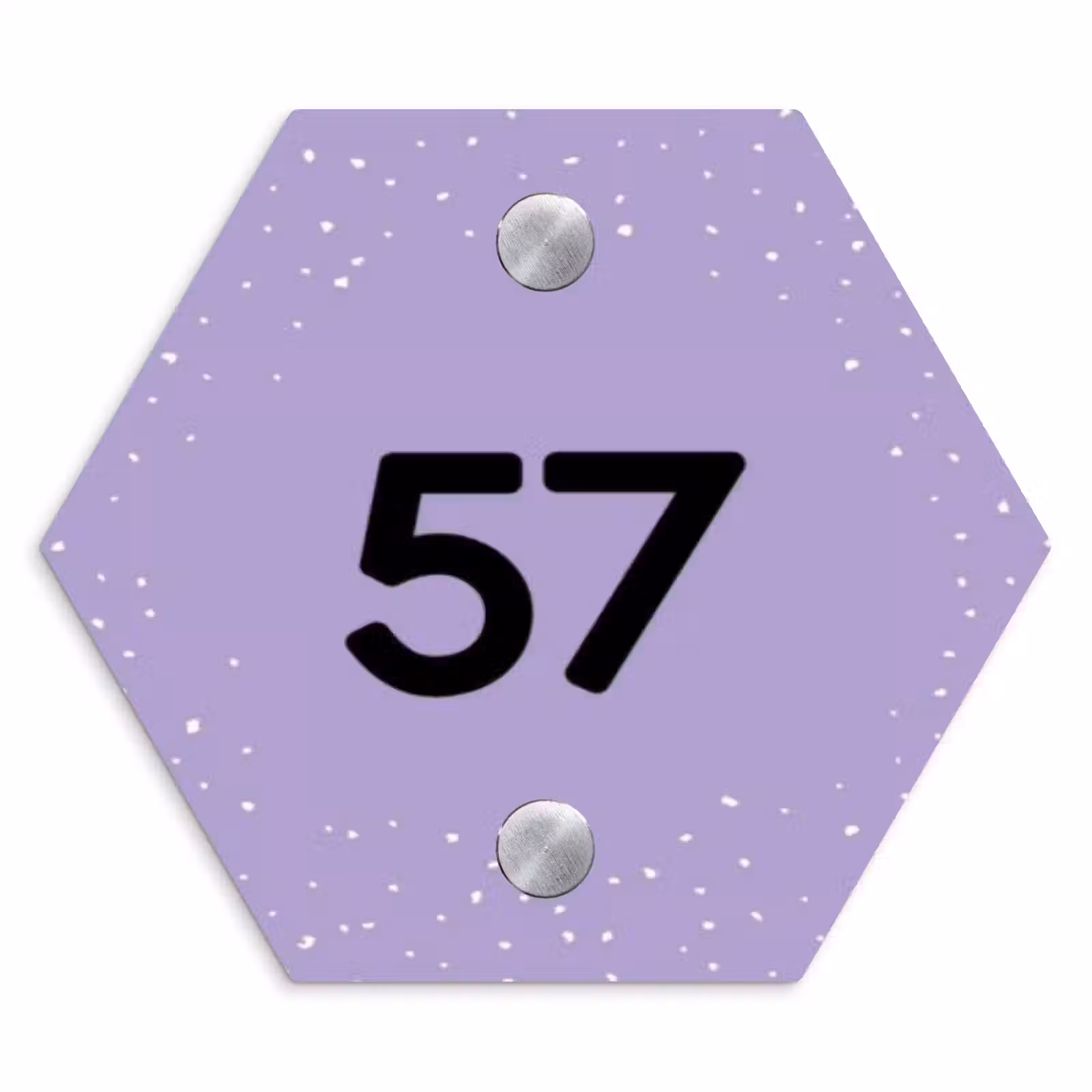 Naambordje voordeur - Hexagon - Paars met stippen - Traditioneel — 1