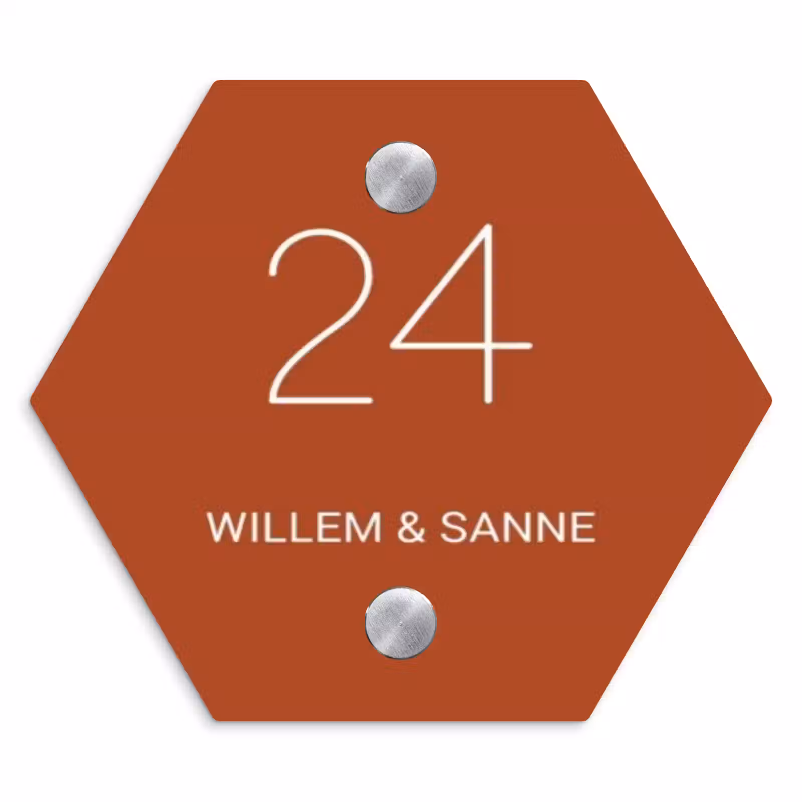 Naambordje voordeur - Hexagon - Roestbruin - Klassiek — 1