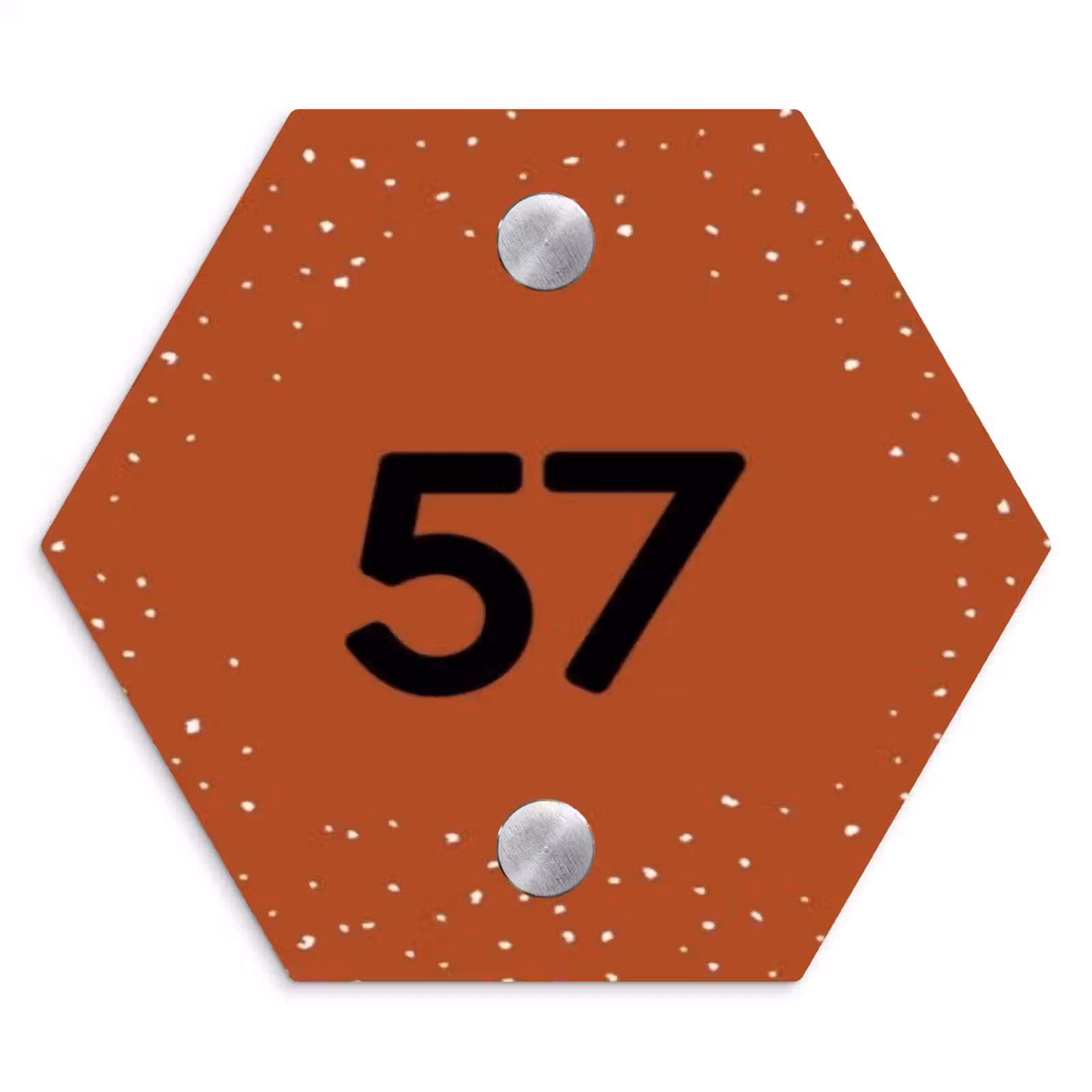 Naambordje voordeur - Hexagon - Roestbruin met stippen - Traditioneel — 1