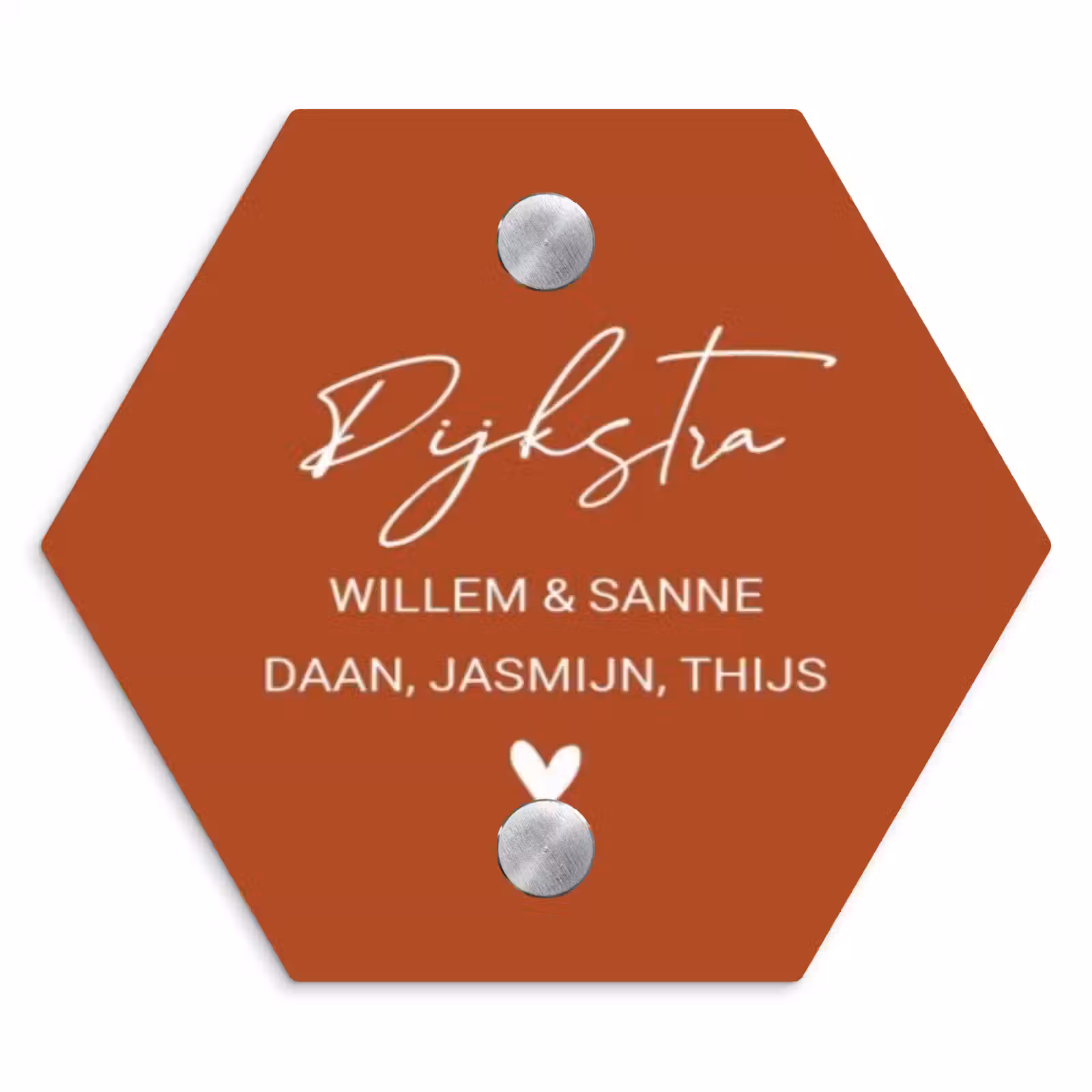 Naambordje voordeur - Hexagon - Roestbruin - Sierlijk — 1