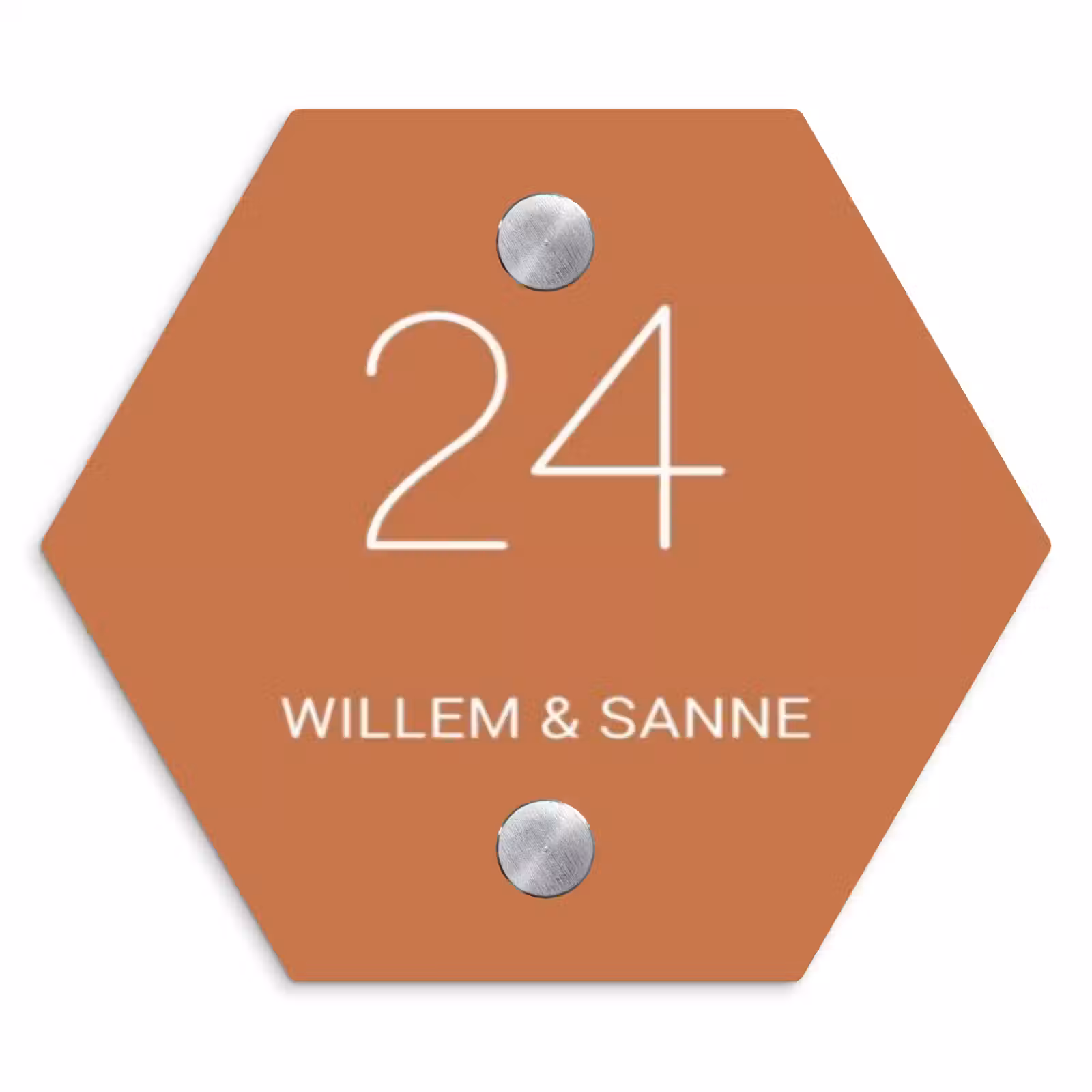 Naambordje voordeur - Hexagon - Terracotta - Klassiek — 1
