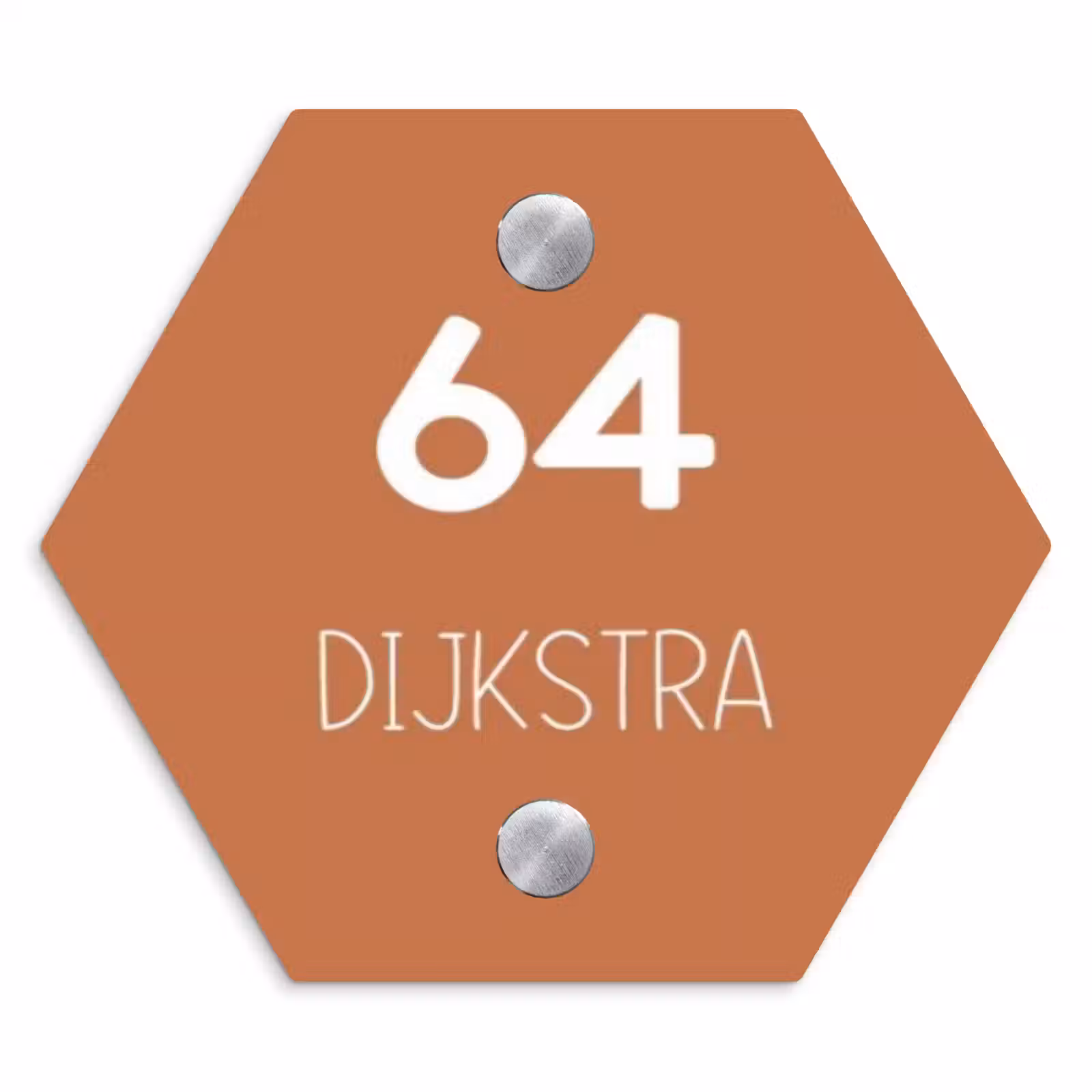 Naambordje voordeur - Hexagon - Terracotta - Modern — 1