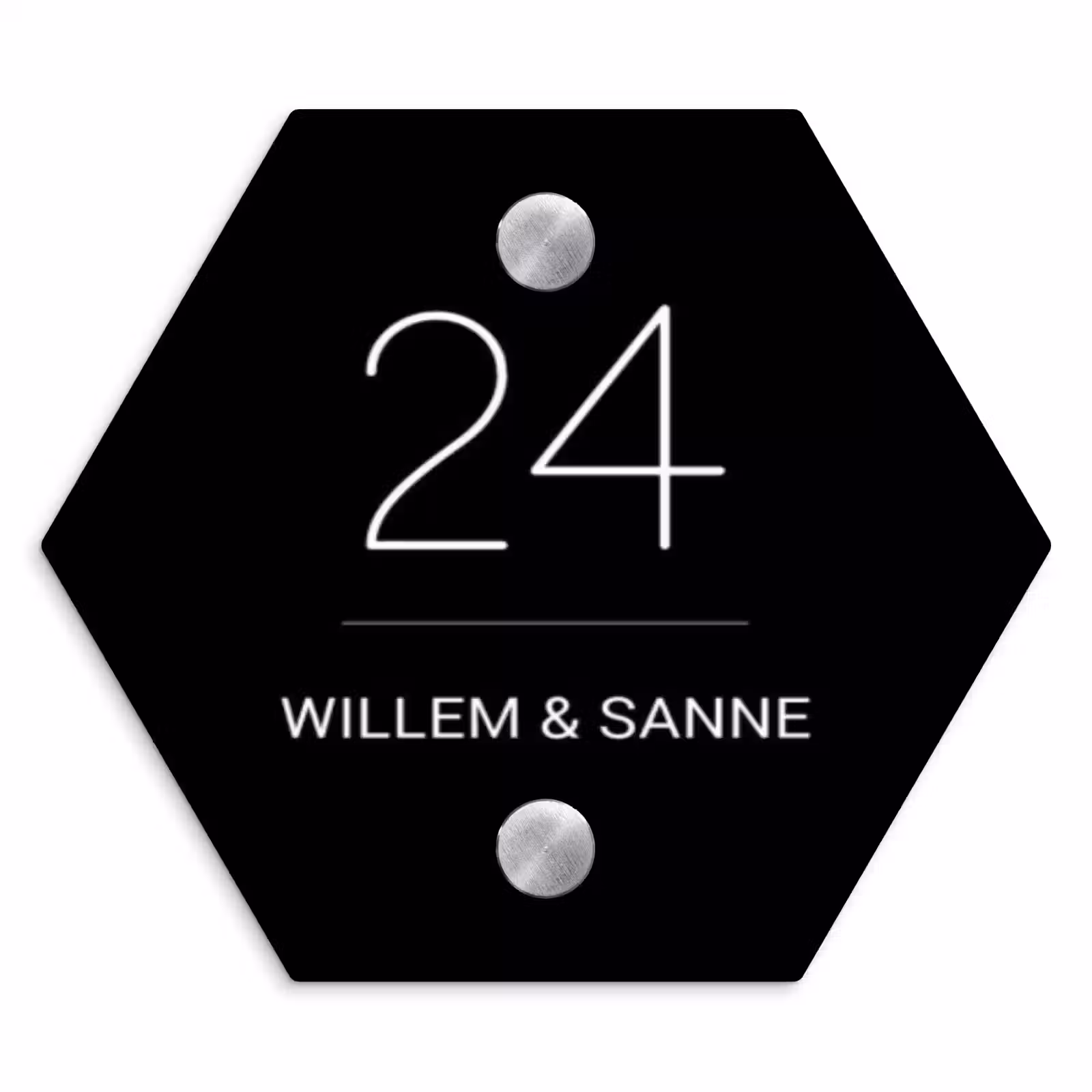 Naambordje voordeur - Hexagon - Zwart vlak - Klassiek — 1