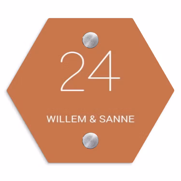 Naambordje voordeur - Hexagon - Terracotta - Klassiek — 1