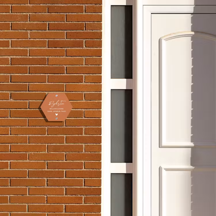 Naambordje voordeur - Hexagon - Terracotta - Sierlijk — 2