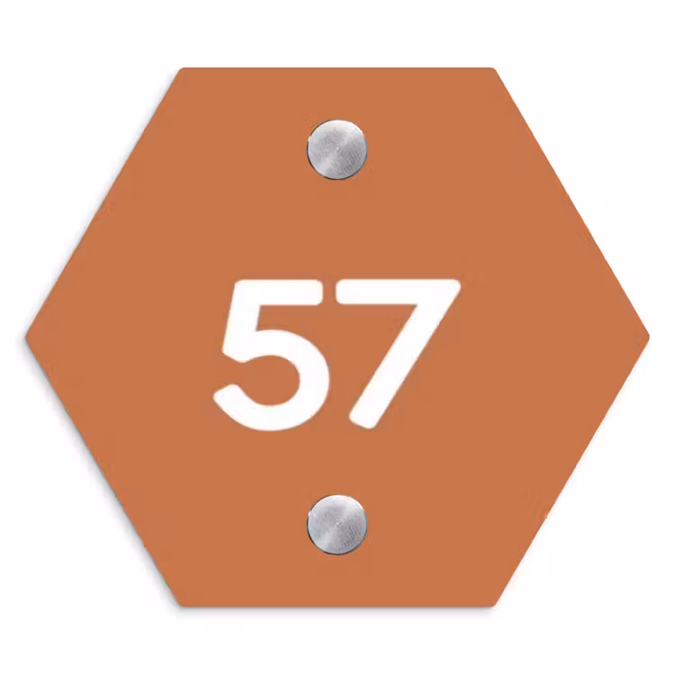 Naambordje voordeur - Hexagon - Terracotta - Traditioneel — 1