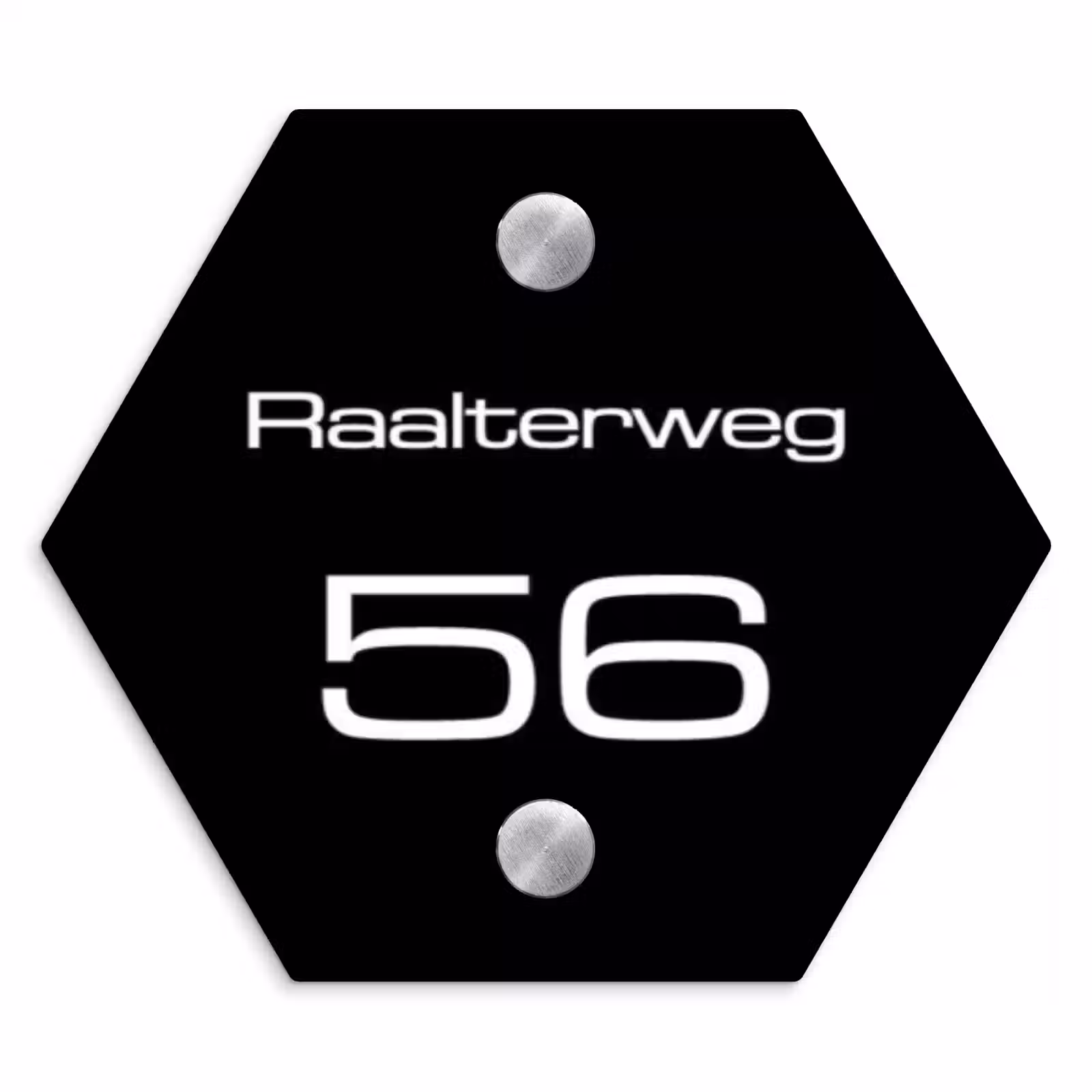 Naambordje voordeur - Hexagon - Effen - Zwart - Modern — 1