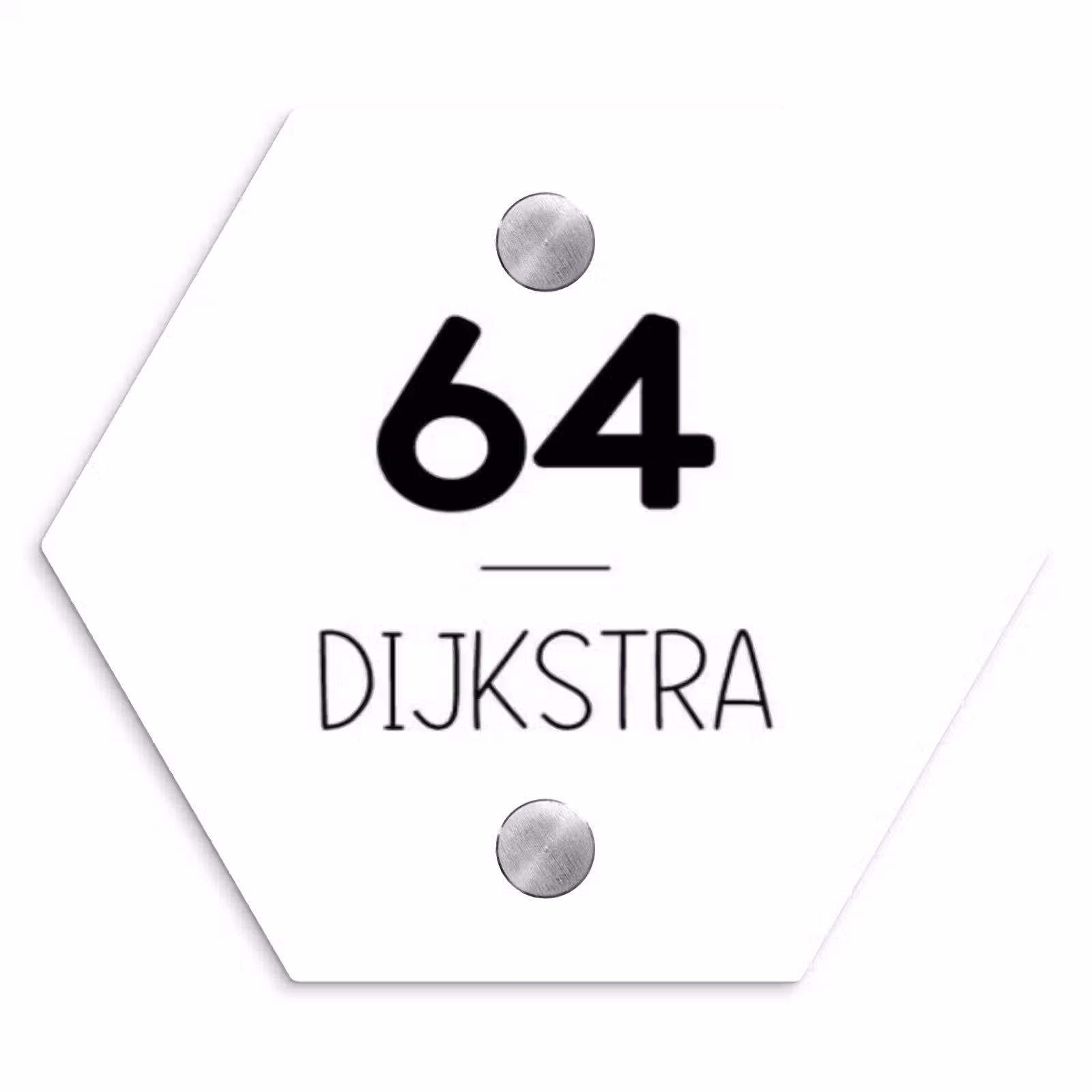 Naambordje voordeur - Hexagon - Wit vlak - Modern — 1