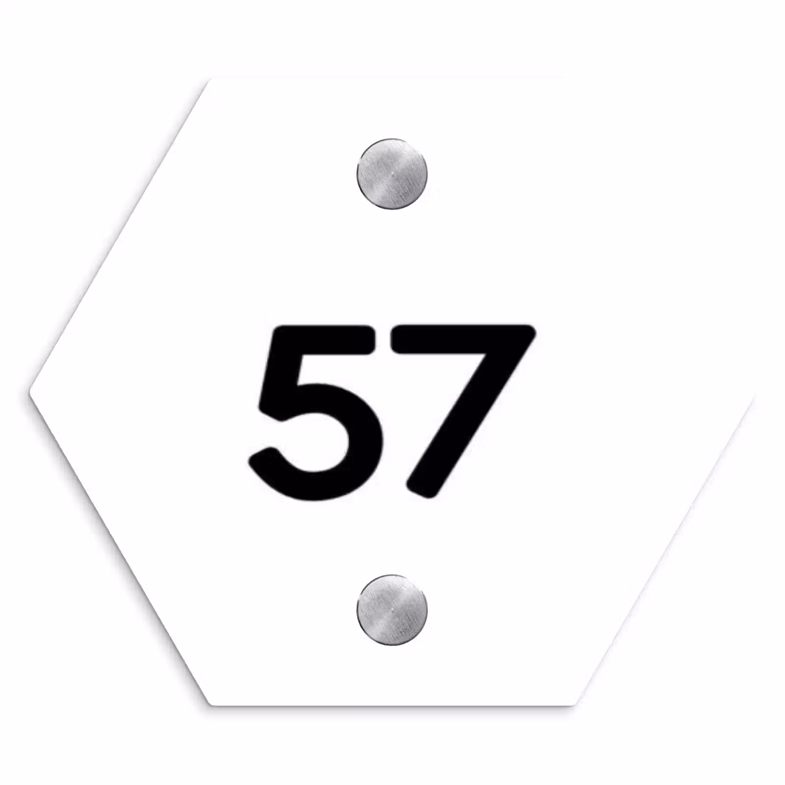 Naambordje voordeur - Hexagon - Wit vlak - Traditioneel — 1