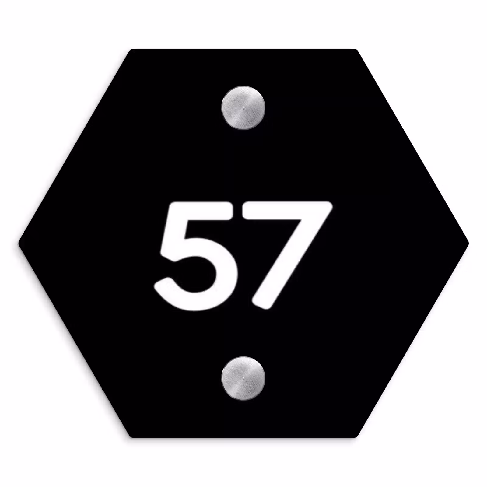 Naambordje voordeur - Hexagon - Zwart vlak - Traditioneel — 1