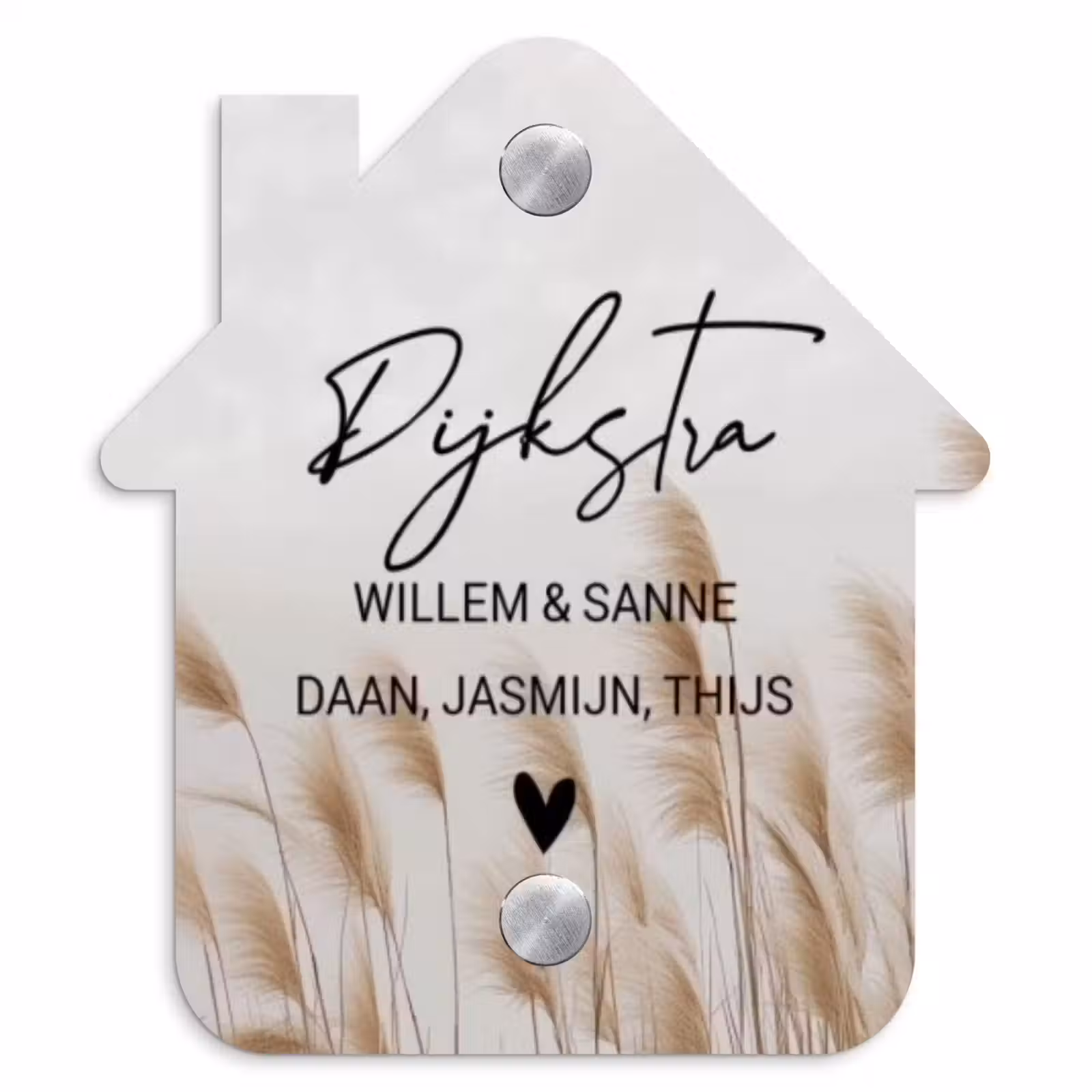 Naambordje voordeur - Huisjesvorm - Pampasgras - Sierlijk — 1