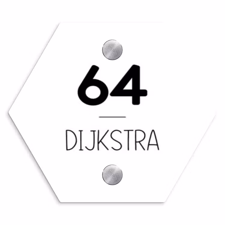 Naambordje voordeur - Hexagon - Wit vlak - Modern — 1