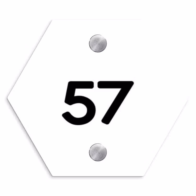 Naambordje voordeur - Hexagon - Wit vlak - Traditioneel — 1
