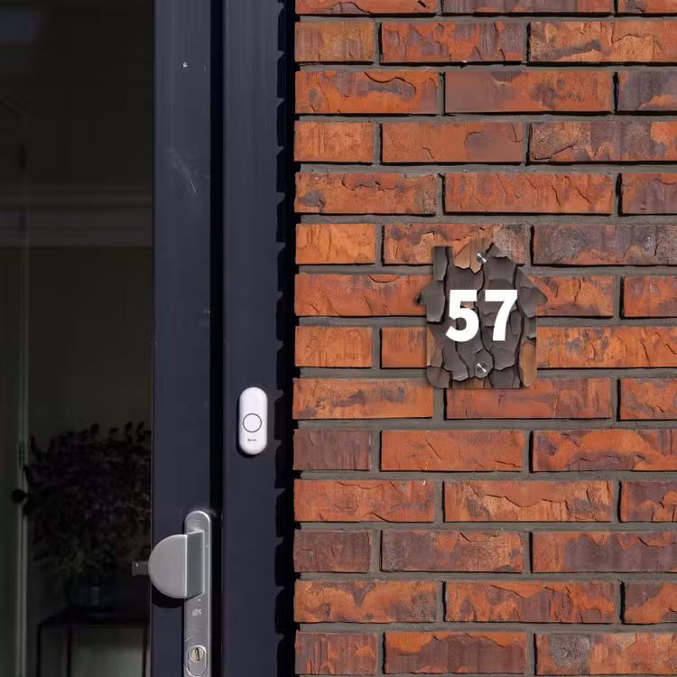 Naambordje voordeur - Huisjesvorm - Boomschors - Traditioneel — 3