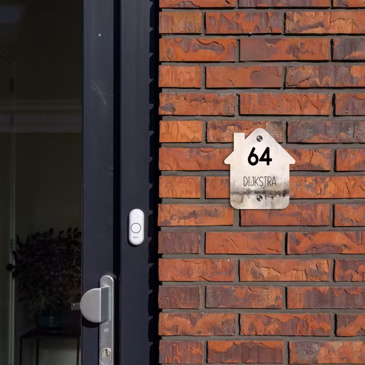 Naambordje voordeur - Huisjesvorm - Geschilderd - Modern — 3