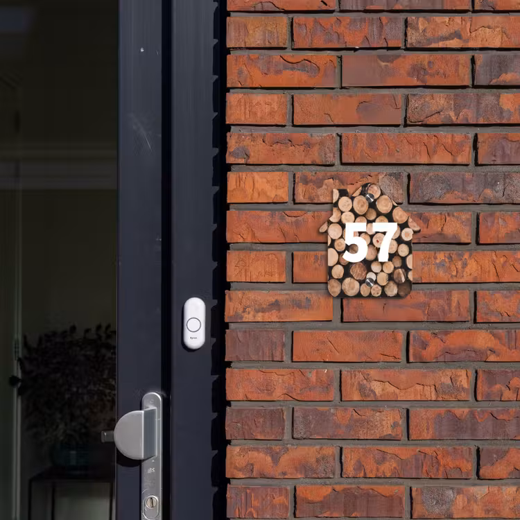 Naambordje voordeur - Huisjesvorm - Houtstapel - Traditioneel — 3