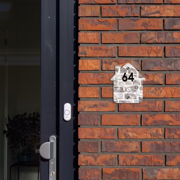 Naambordje voordeur - Huisjesvorm - Natuurstenen - Modern — 3