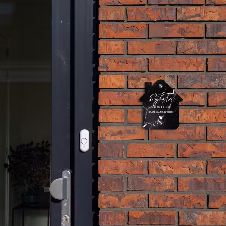 Naambordje voordeur - Huisjesvorm - Marmer - Sierlijk — 3