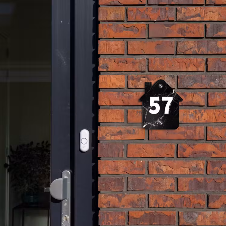 Naambordje voordeur - Huisjesvorm - Marmer - Traditioneel — 3