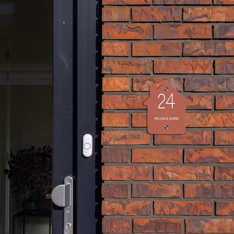 Naambordje voordeur - Huisjesvorm - Terracotta - Klassiek — 3