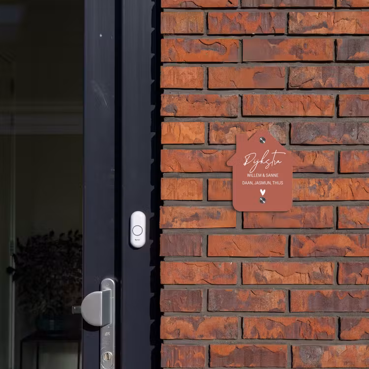 Naambordje voordeur - Huisjesvorm - Terracotta - Sierlijk — 3