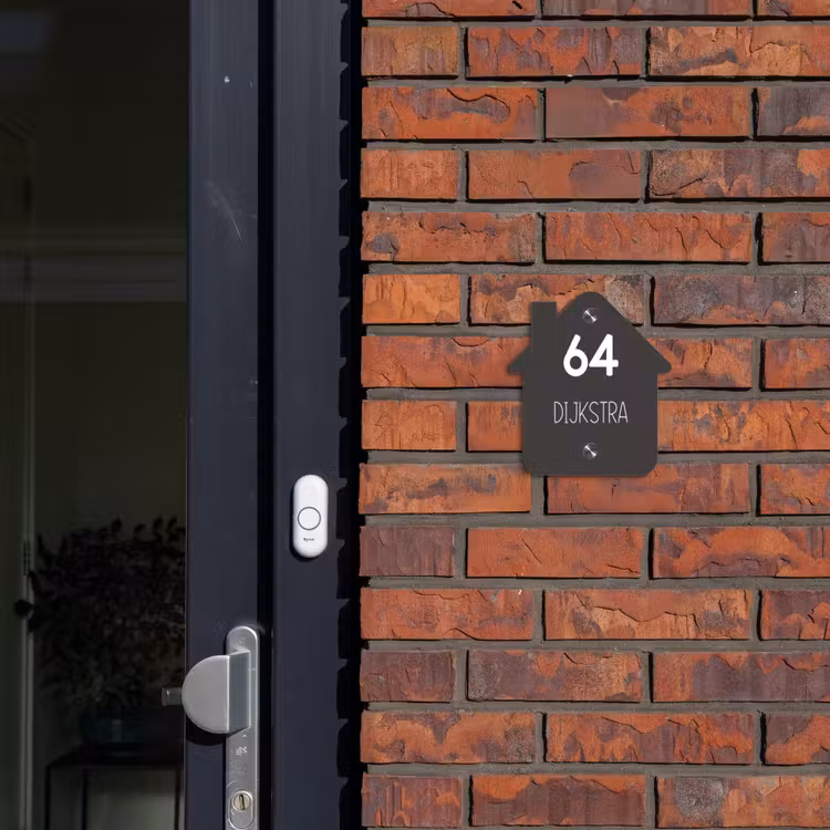Naambordje voordeur - Huisjesvorm - Donkergrijs - Modern — 3