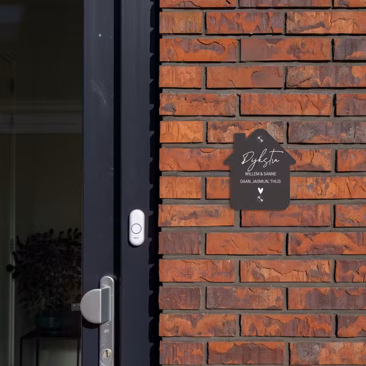 Naambordje voordeur - Huisjesvorm - Donkergrijs - Sierlijk — 3