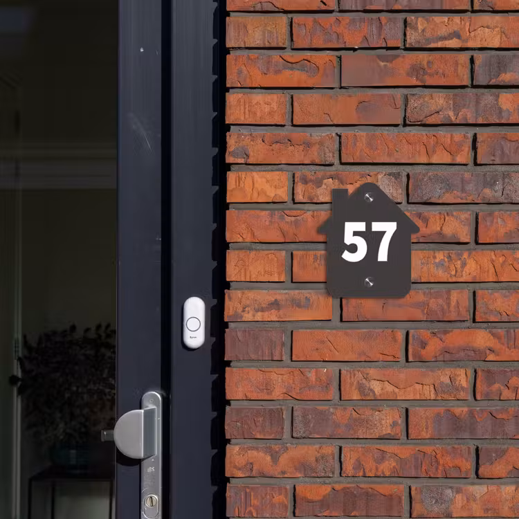 Naambordje voordeur - Huisjesvorm - Donkergrijs - Traditioneel — 3