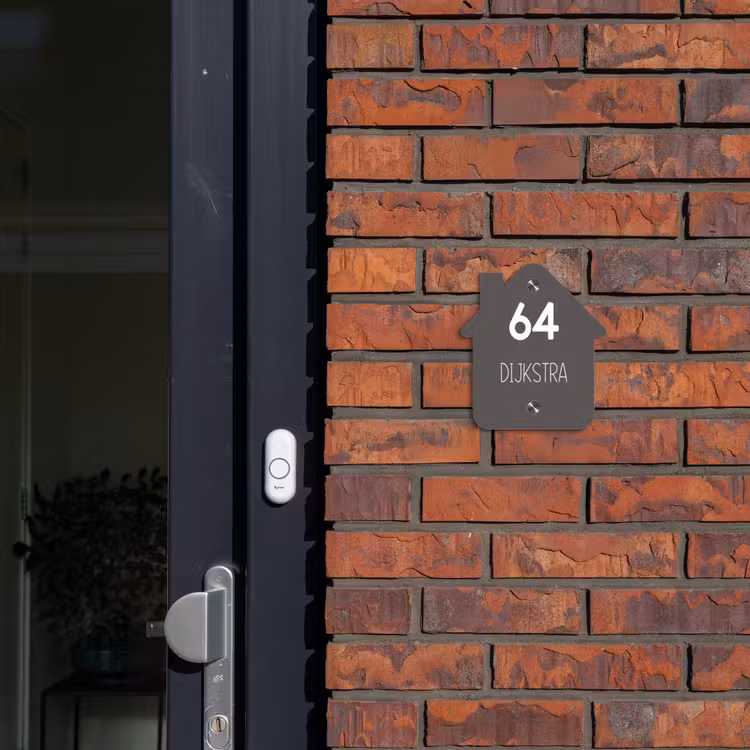 Naambordje voordeur - Huisjesvorm - Grijs - Modern — 3