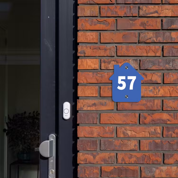 Naambordje voordeur - Huisjesvorm - Kobaltblauw - Traditioneel — 3