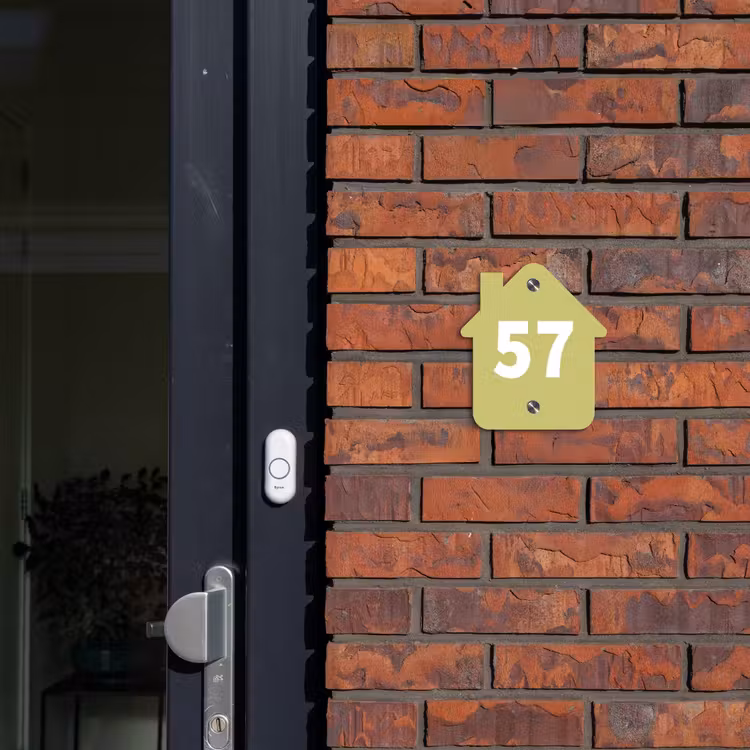 Naambordje voordeur - Huisjesvorm - Lichtgroen - Traditioneel — 3