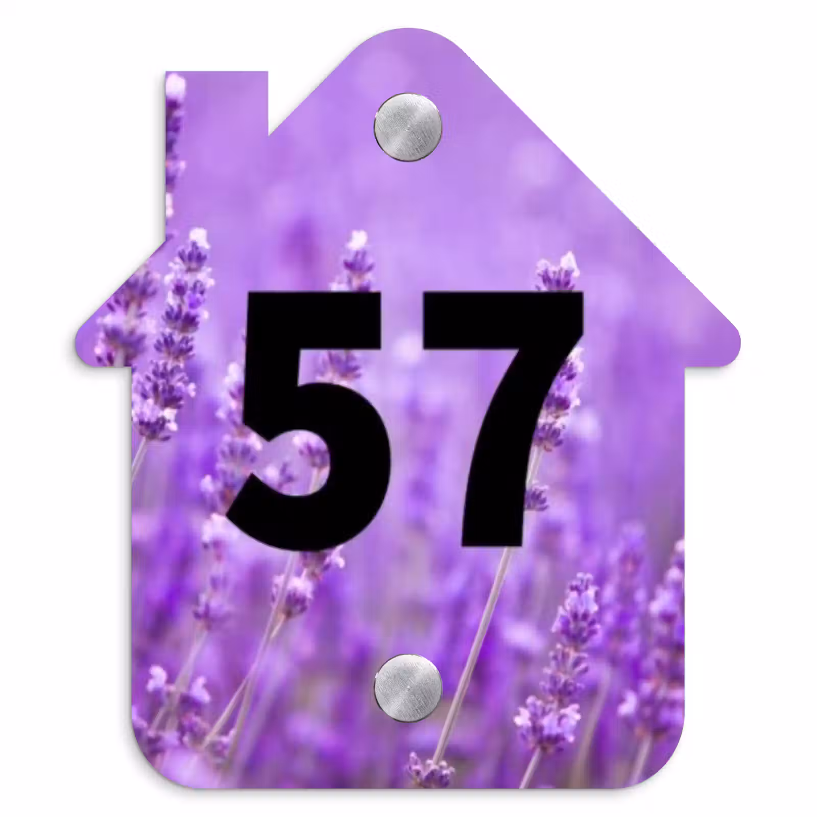Naambordje voordeur - Huisjesvorm - Lavendel - Traditioneel — 1